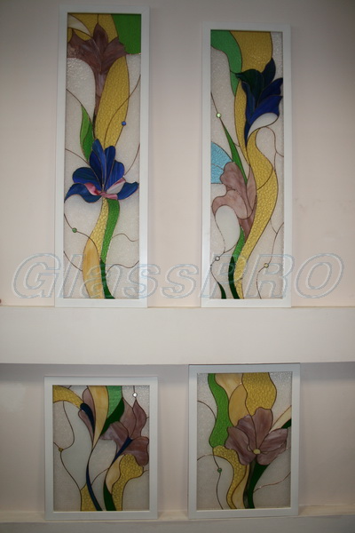 Tiffany stained glass frame for fastening to window structures