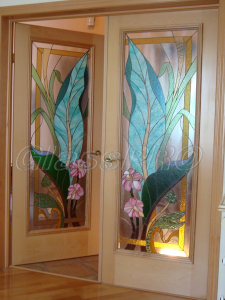 Tiffany stained glass, double-leaf interior door, apartment - Kyiv