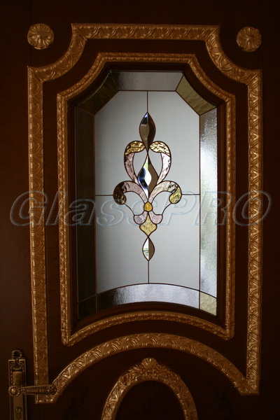 Tiffany stained glass, detail, interior door, private house