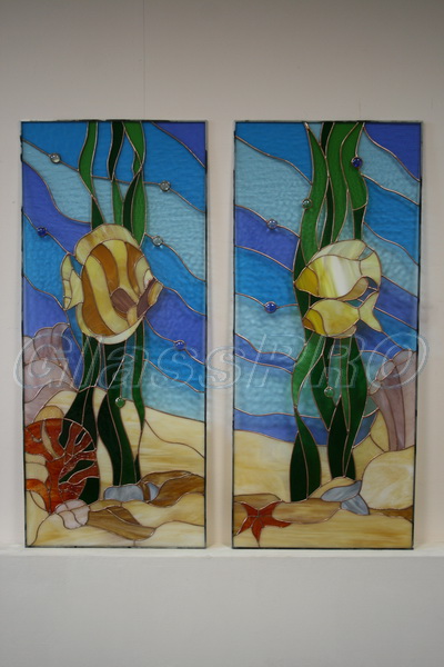 Tiffany stained glass, furniture facade - sample
