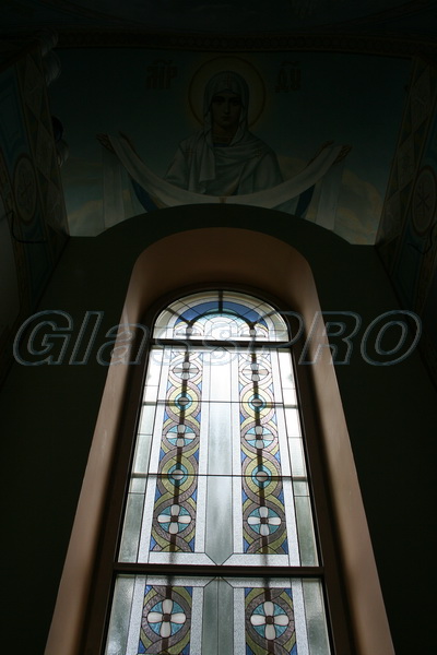 Tiffany stained glass window, chapel - Kyiv region