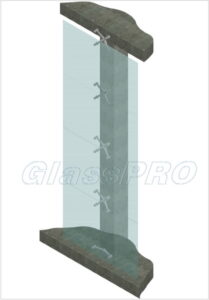 Схема спайдерного скління з кріпленням до несучої конструкції