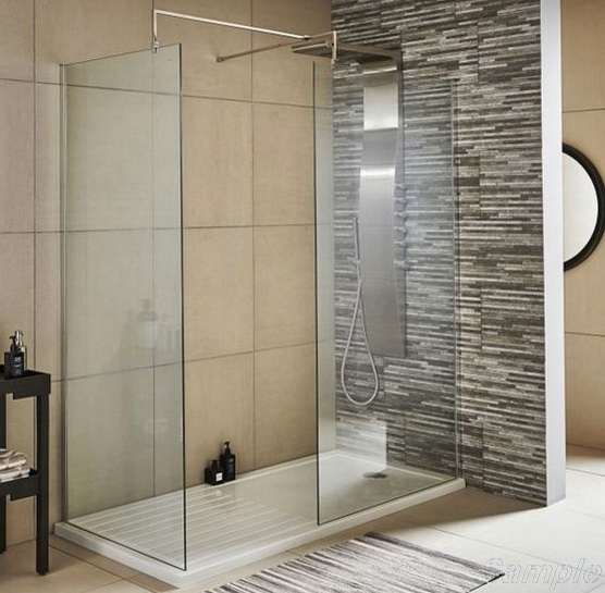 Model SP-04. Glass shower cabin with two fixed screens