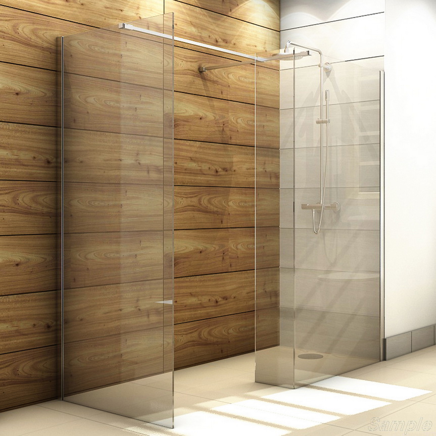 Model SP-03. Glass shower cabin with corner piece and additional sheet