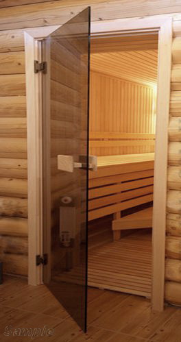 Model SN-01. Glass door for steam room made of bronze transparent glass