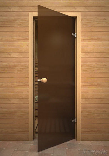 Model SN-01. Glass door for steam rooms and saunas made of bronze frosted glass