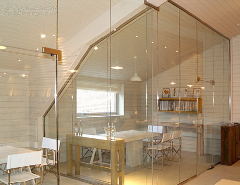 Tempered glass for interior partitions