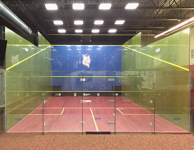 Tempered glass is used in the construction of halls for squash games