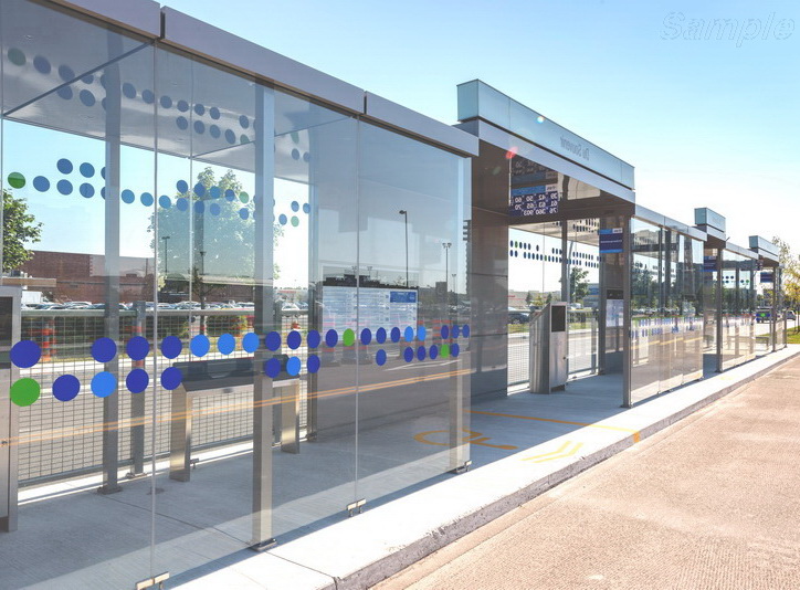 Modern transport stops are made of tempered glass