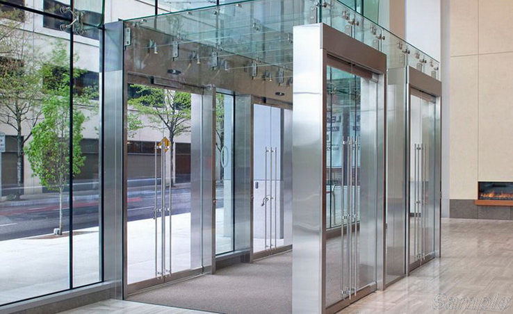 Tempered glass is used for the construction of vestibules and entrances