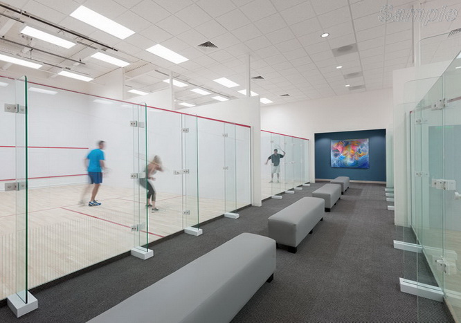 12mm tempered glass used in the construction of halls for squash games