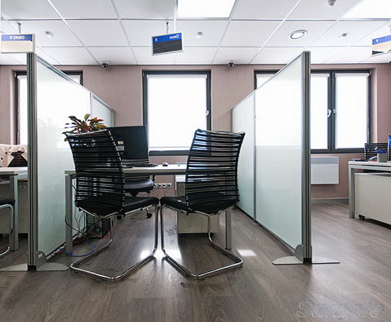 Glass office partitions