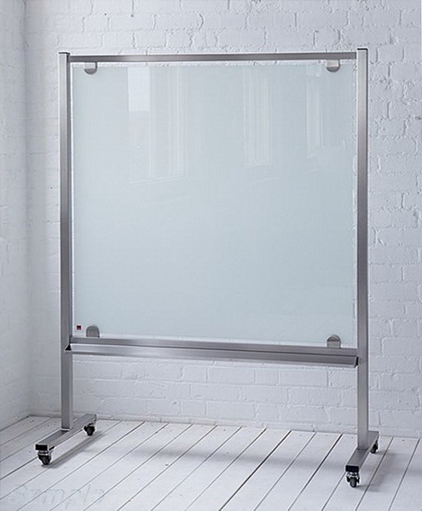 Glass partition with whiteboard function