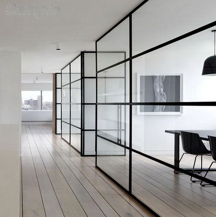 Glass partitions in recreation area