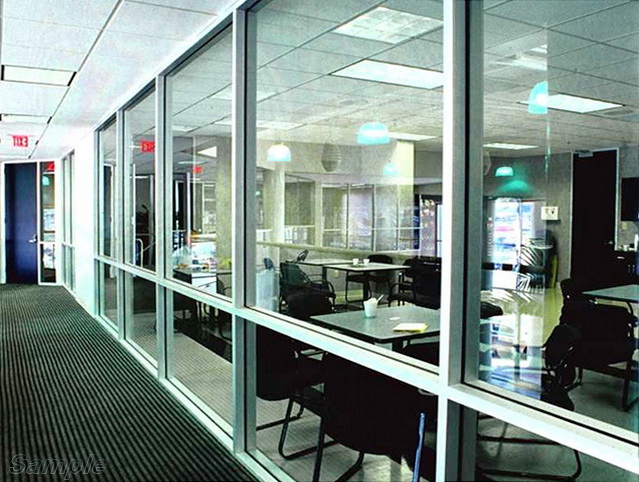 Glass partitions in recreation area