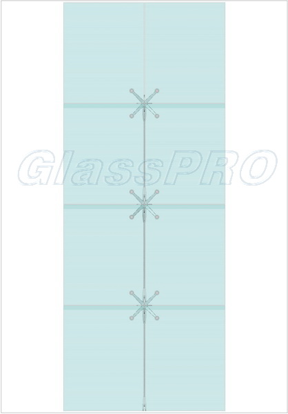 Layout of mounting to cable system (outside view)