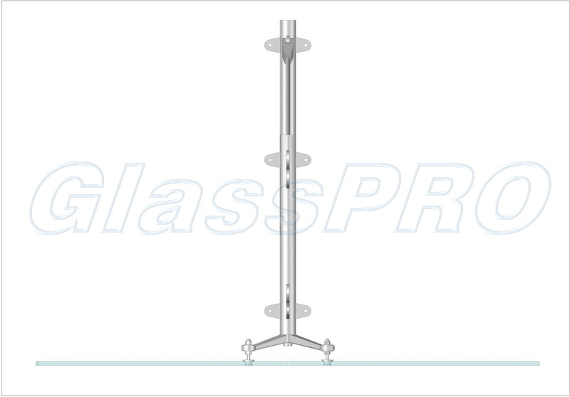 Layout of spider glazing with cable system mounting (slit-view)