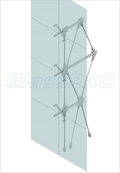 Layout of mounting to cable system (outside view)