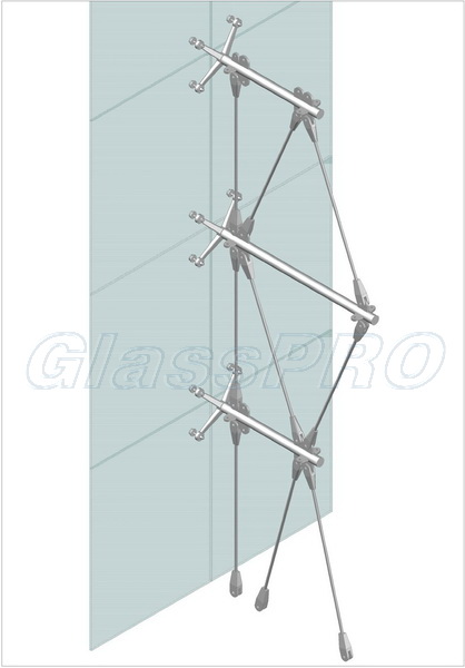 Layout of mounting to cable system (inside view)