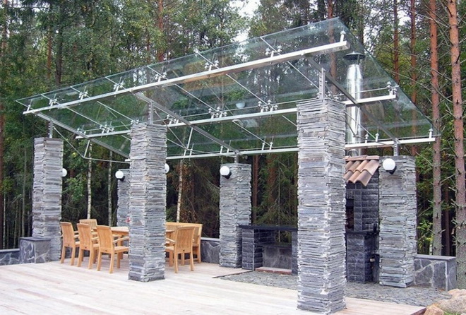Canopies from glass
