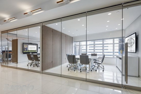 Glass office partitions