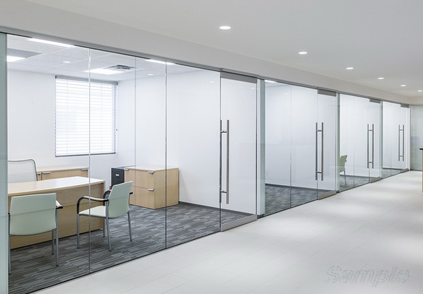 Glass office partitions