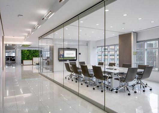 Glass office partitions