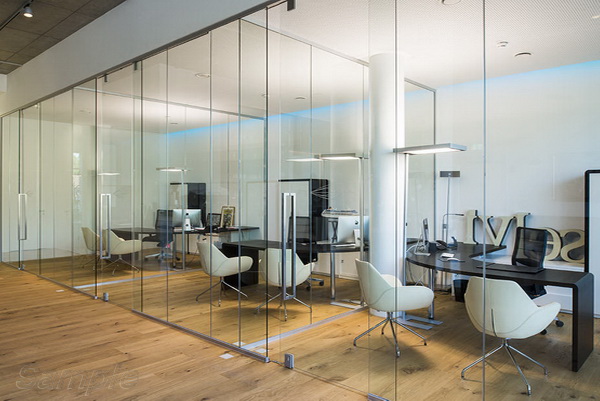 Glass office partitions