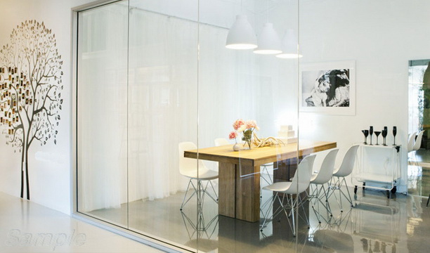 Glass office partitions