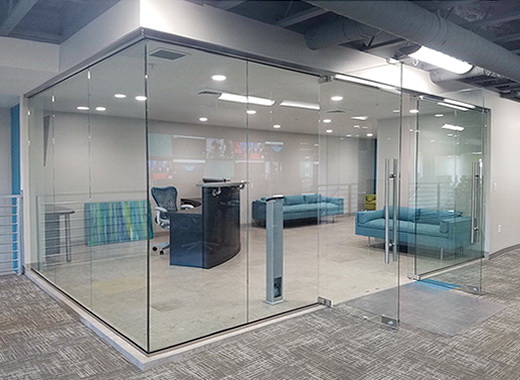 Glass office partitions