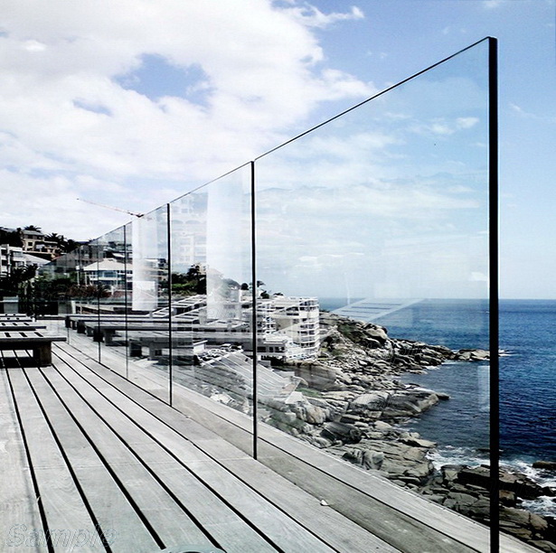 Model GS-01. Glass railing (wind barrier) on the terrace