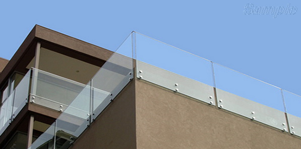 Model GS-03. Glass railing for balconies and terraces with point mountings