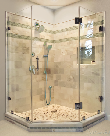 Model SC-6. Trapezoidal glass shower